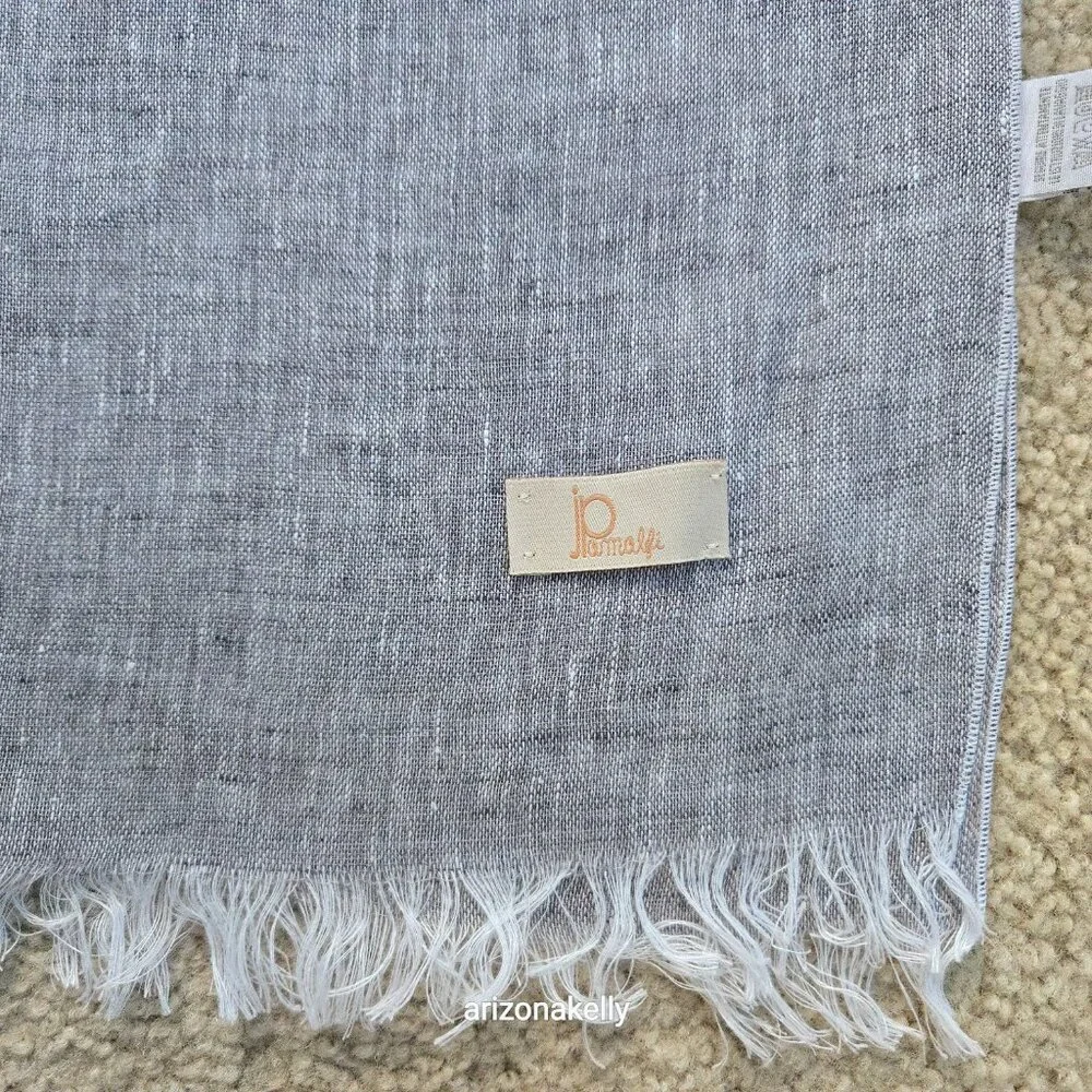NWOT Linen Scarf Grey JP Amalfi Made on Amalfi Coast in Italy Ethically Sourced
